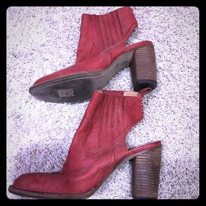 Dolce Vita red western open back booties
